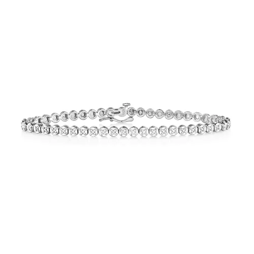 Diamond Tennis Bracelet 9ct white gold 0.25ct